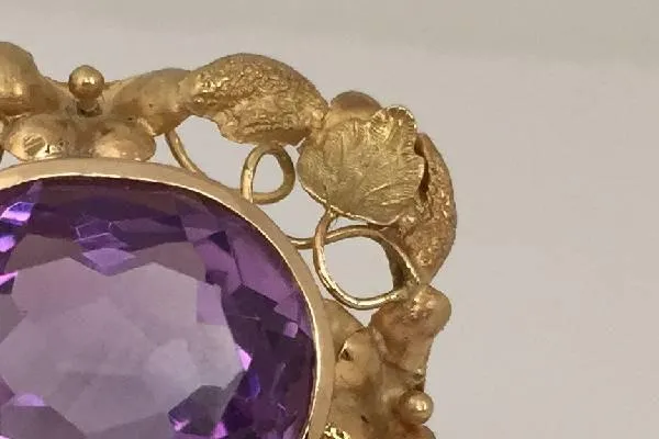Handmade Amethyst Pin