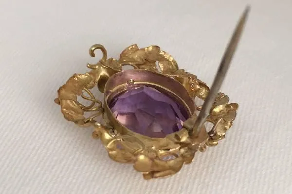 Handmade Amethyst Pin