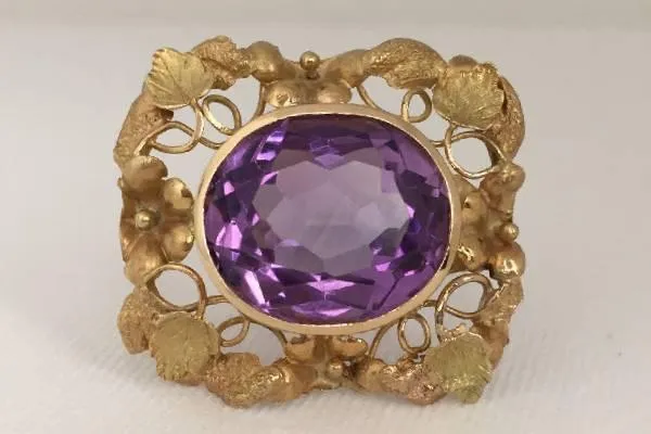Handmade Amethyst Pin