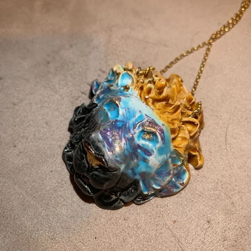 Handmade Ceramic Small Lion Pendant