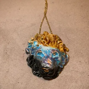 Handmade Ceramic Small Lion Pendant