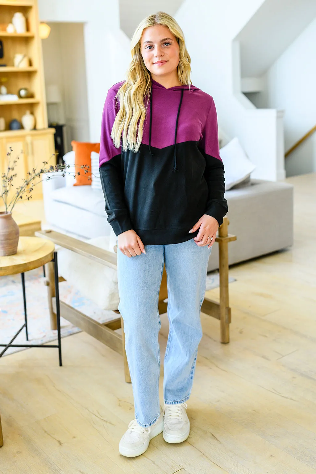 Hazel Blues® |  Tara Color Block Hoodie in Three Colors