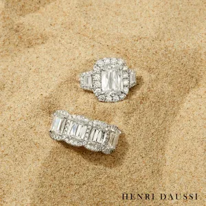 Henri Daussi 4.43ct tw Cushion Cut GIA Certified Matching Four Stone Band Anniversary Ring