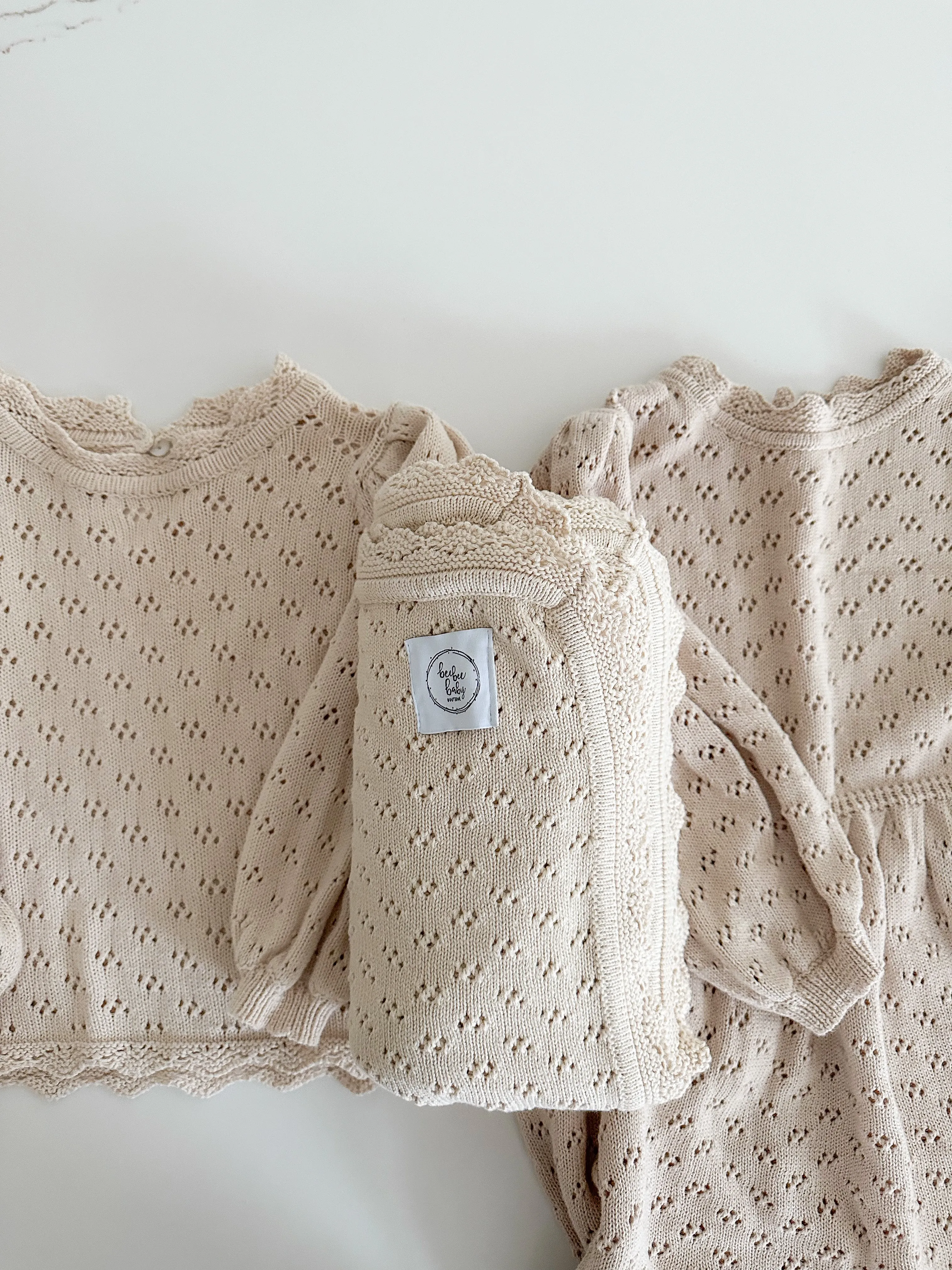 Hollow Out Knit Blanket - OAT