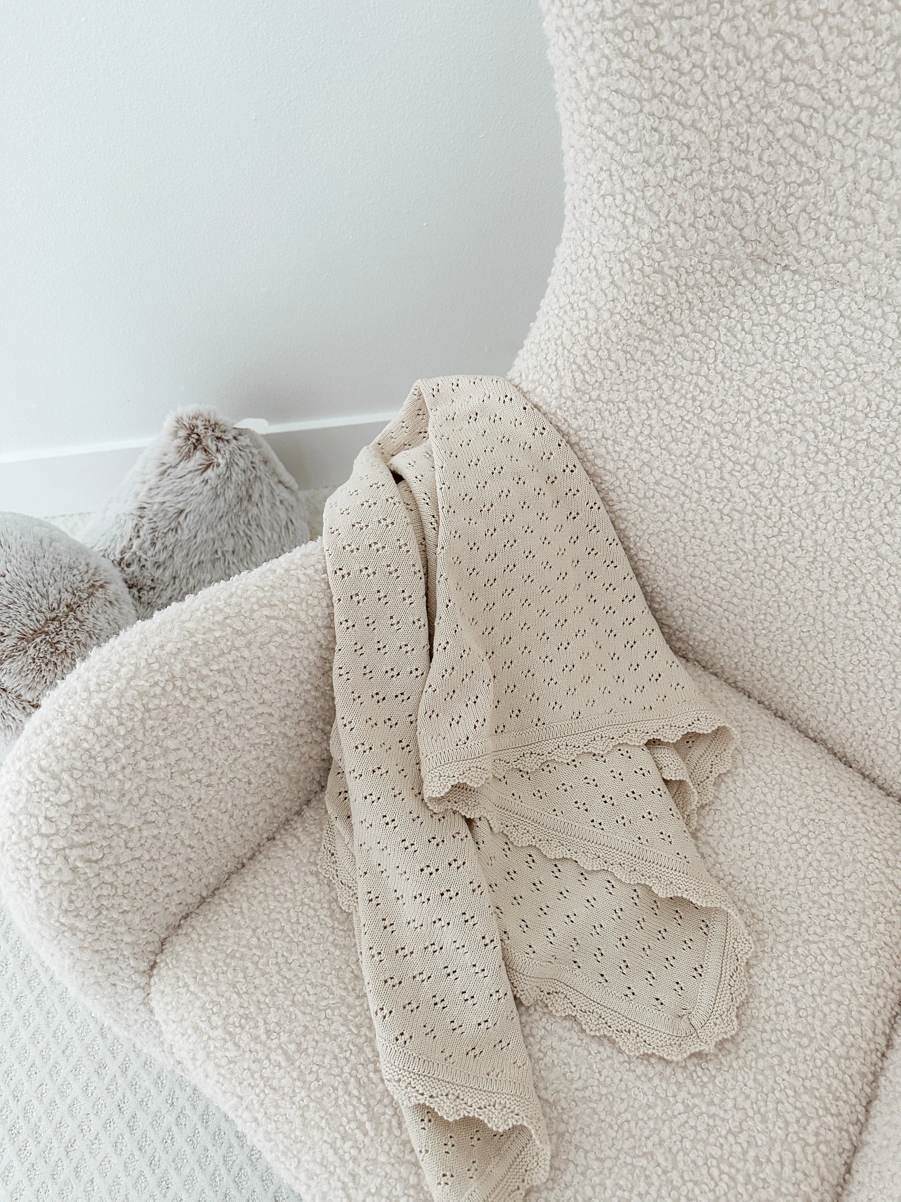 Hollow Out Knit Blanket - OAT