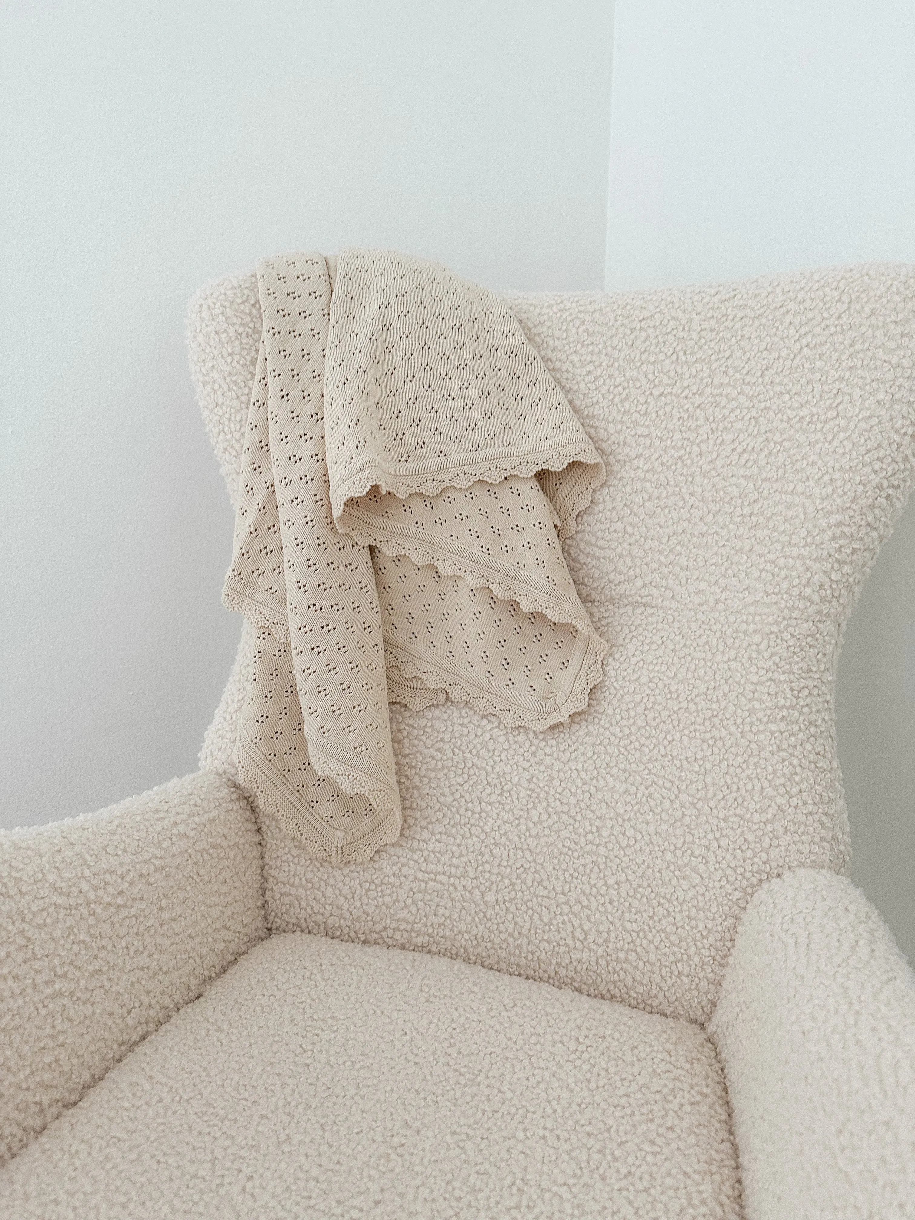 Hollow Out Knit Blanket - OAT
