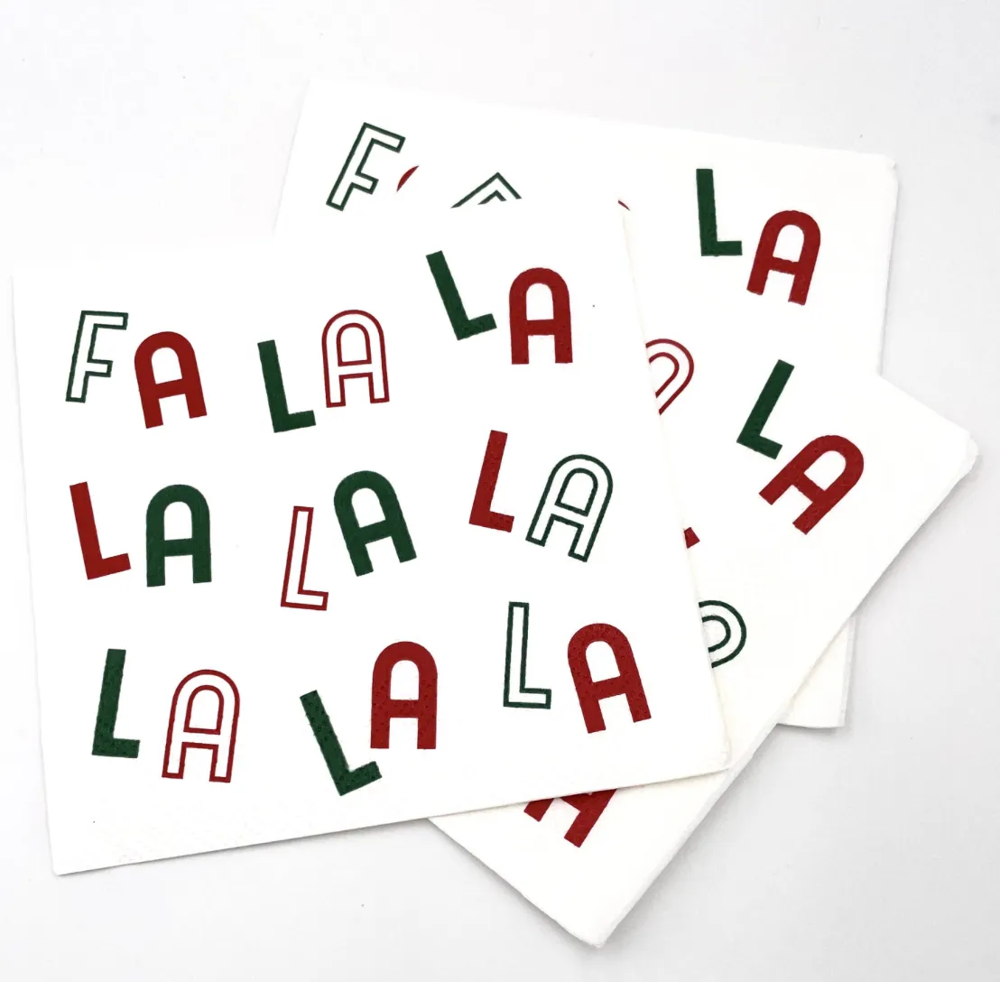 Home  Cocktail Napkin Fa la la