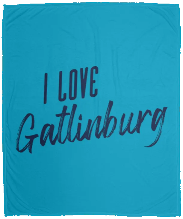 I Love Gatlinburg (Blue) - Plush Fleece Blanket (50x60)