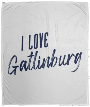 I Love Gatlinburg (Blue) - Plush Fleece Blanket (50x60)