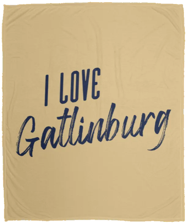I Love Gatlinburg (Blue) - Plush Fleece Blanket (50x60)