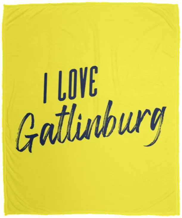 I Love Gatlinburg (Blue) - Plush Fleece Blanket (50x60)