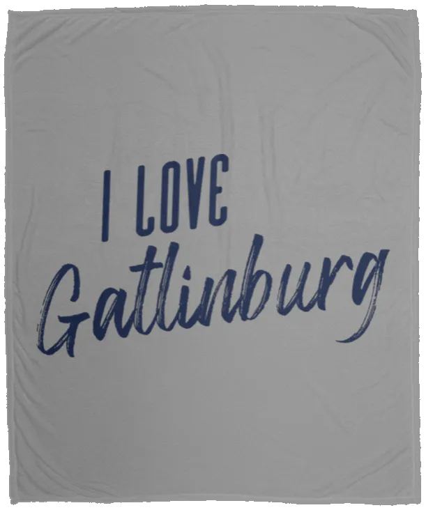 I Love Gatlinburg (Blue) - Plush Fleece Blanket (50x60)