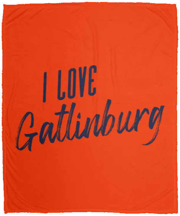 I Love Gatlinburg (Blue) - Plush Fleece Blanket (50x60)