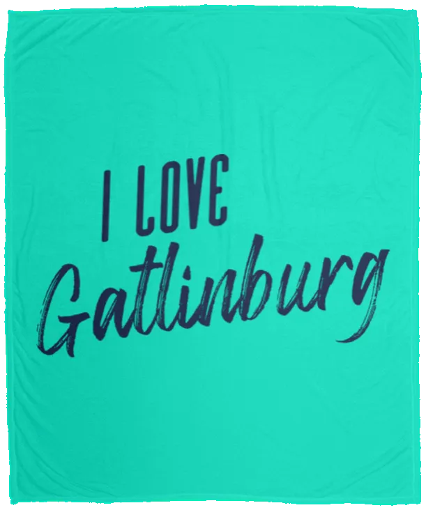 I Love Gatlinburg (Blue) - Plush Fleece Blanket (50x60)