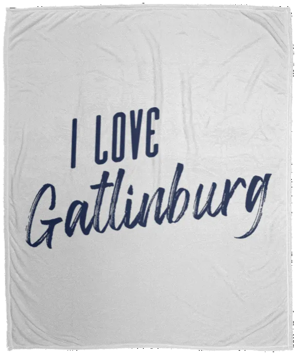 I Love Gatlinburg (Blue) - Plush Fleece Blanket (50x60)