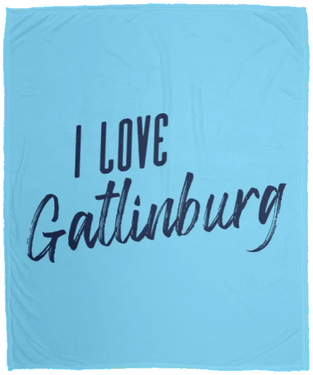 I Love Gatlinburg (Blue) - Plush Fleece Blanket (50x60)