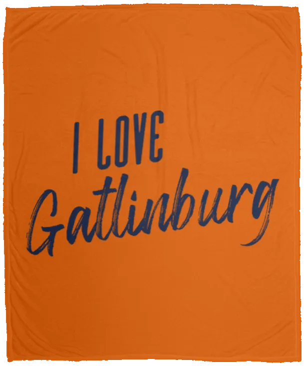 I Love Gatlinburg (Blue) - Plush Fleece Blanket (50x60)