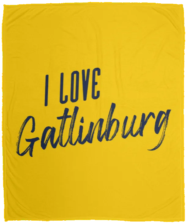 I Love Gatlinburg (Blue) - Plush Fleece Blanket (50x60)
