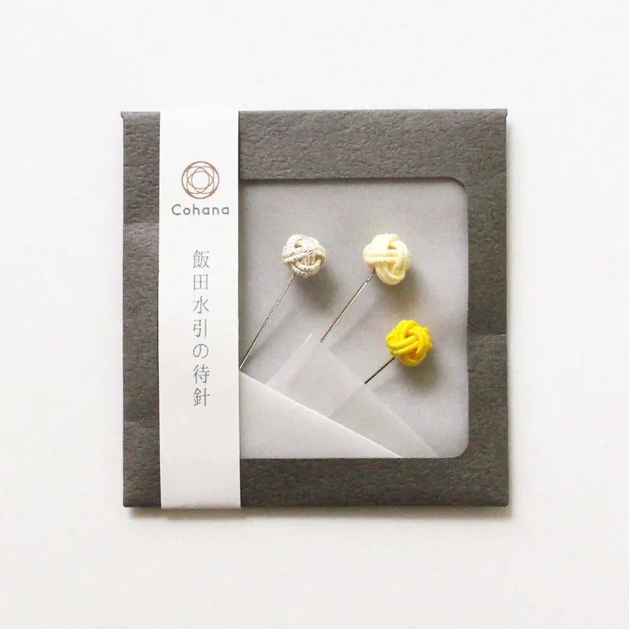 Iida Mizuhiki Sewing Pins, Yellow