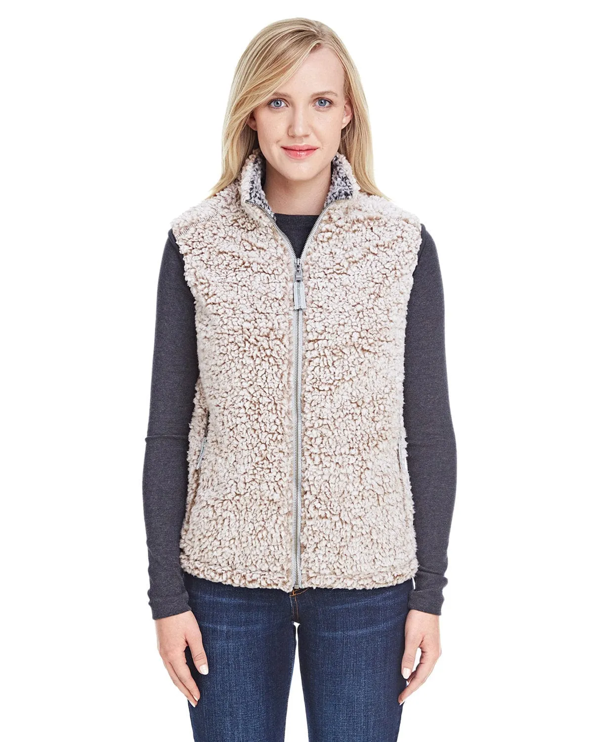 J America Ladies Epic Sherpa Vest