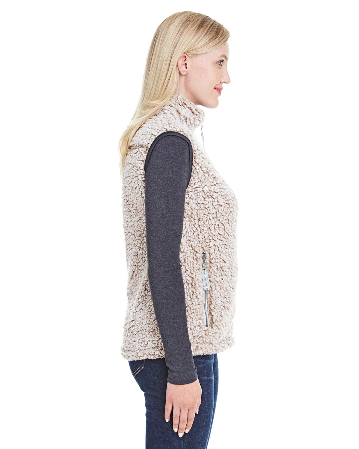 J America Ladies Epic Sherpa Vest