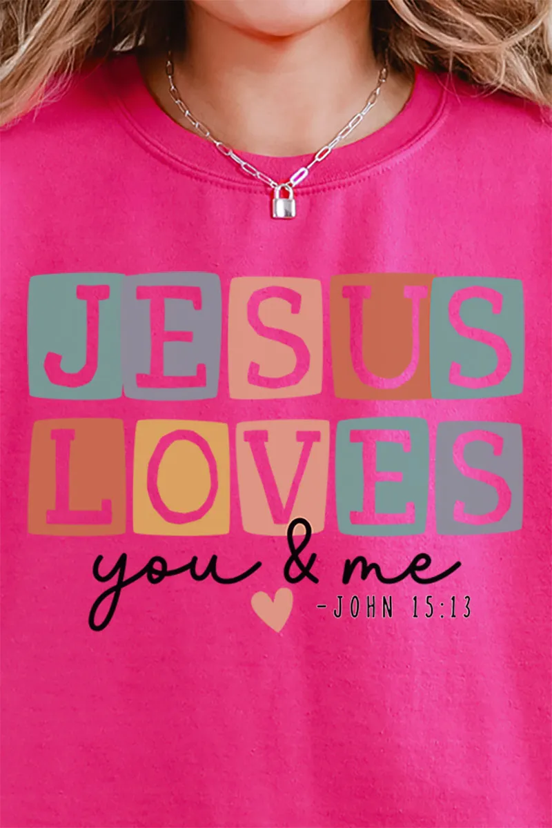 Jesus Loves You & Me Unisex NuBlend Crew Sweatshirt