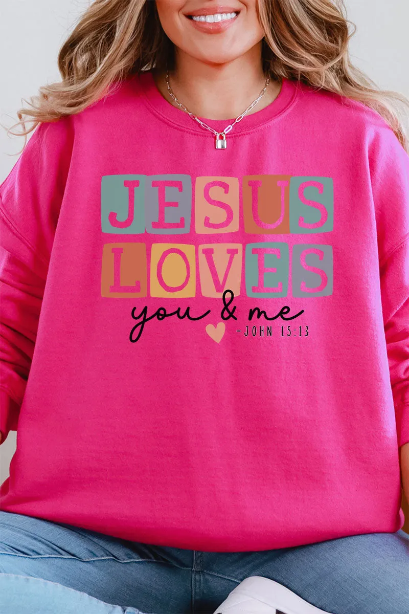 Jesus Loves You & Me Unisex NuBlend Crew Sweatshirt