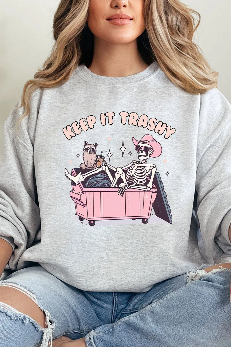 Keep It Trashy Skeleton Unisex NuBlend Crew Sweatshirt