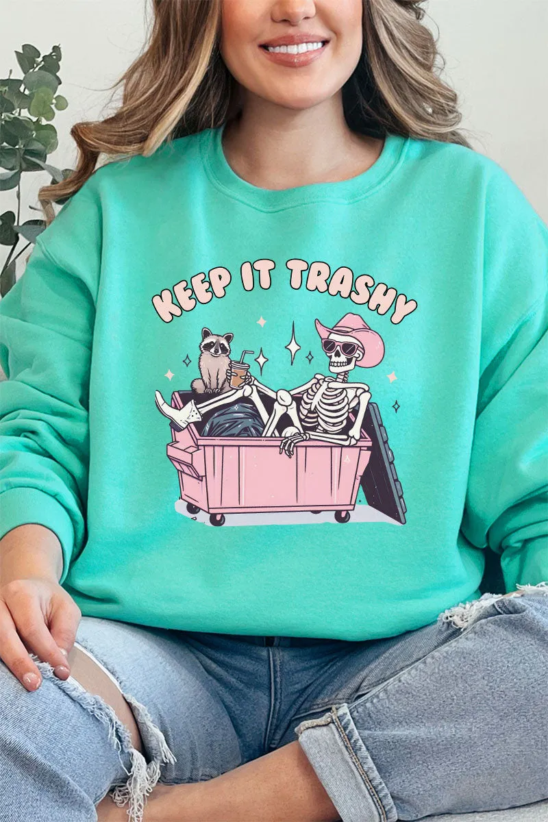 Keep It Trashy Skeleton Unisex NuBlend Crew Sweatshirt