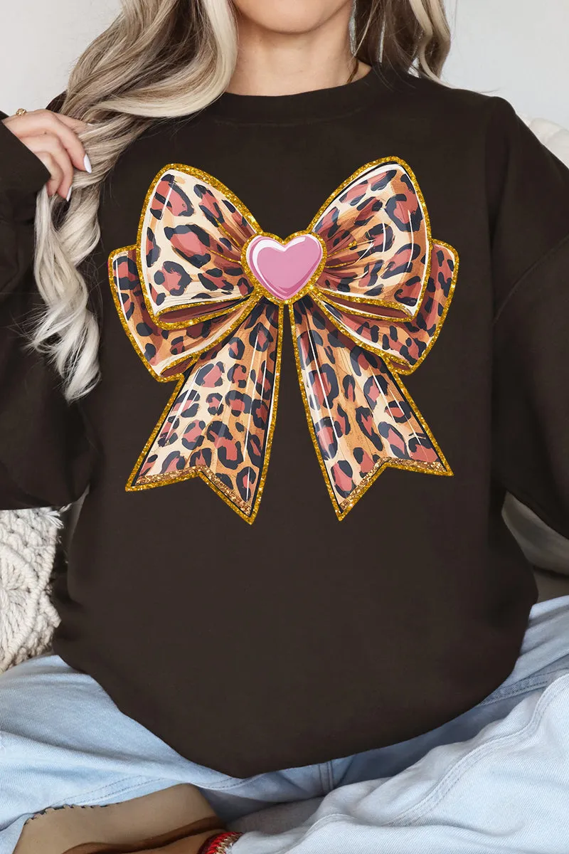 Leopard Love Bow Unisex NuBlend Crew Sweatshirt