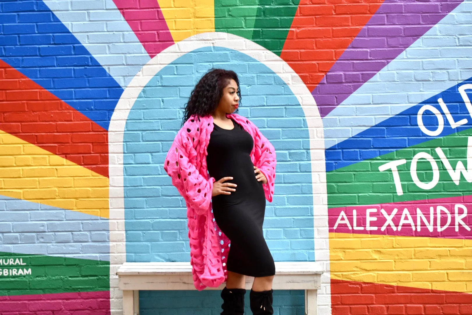Lock and Key Oversized Pink Cardigan
