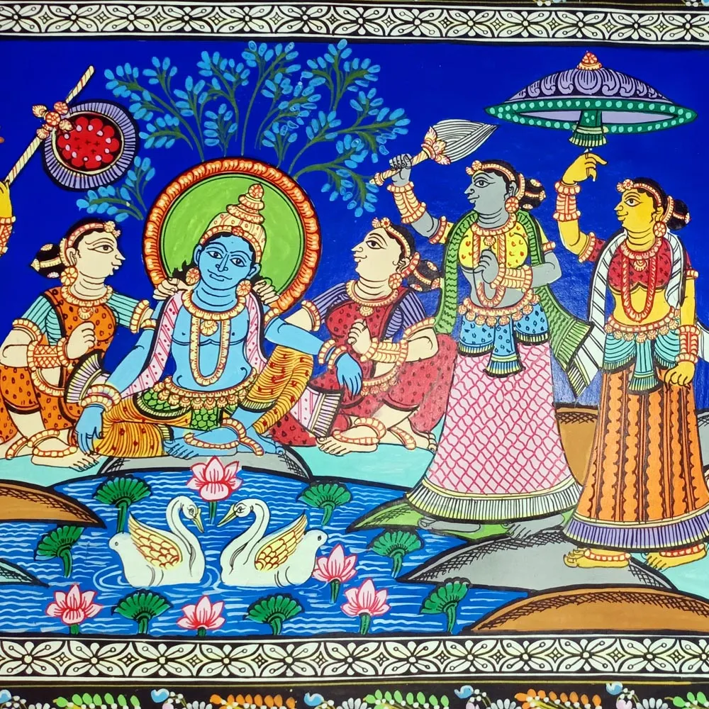 Lord Krishna Maha Rasa Leela Pattachitra Painting