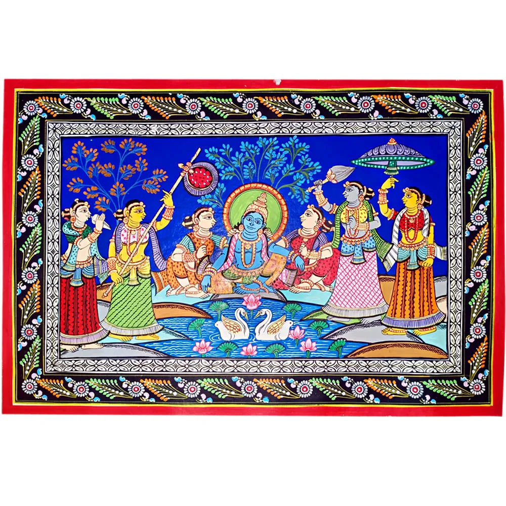 Lord Krishna Maha Rasa Leela Pattachitra Painting