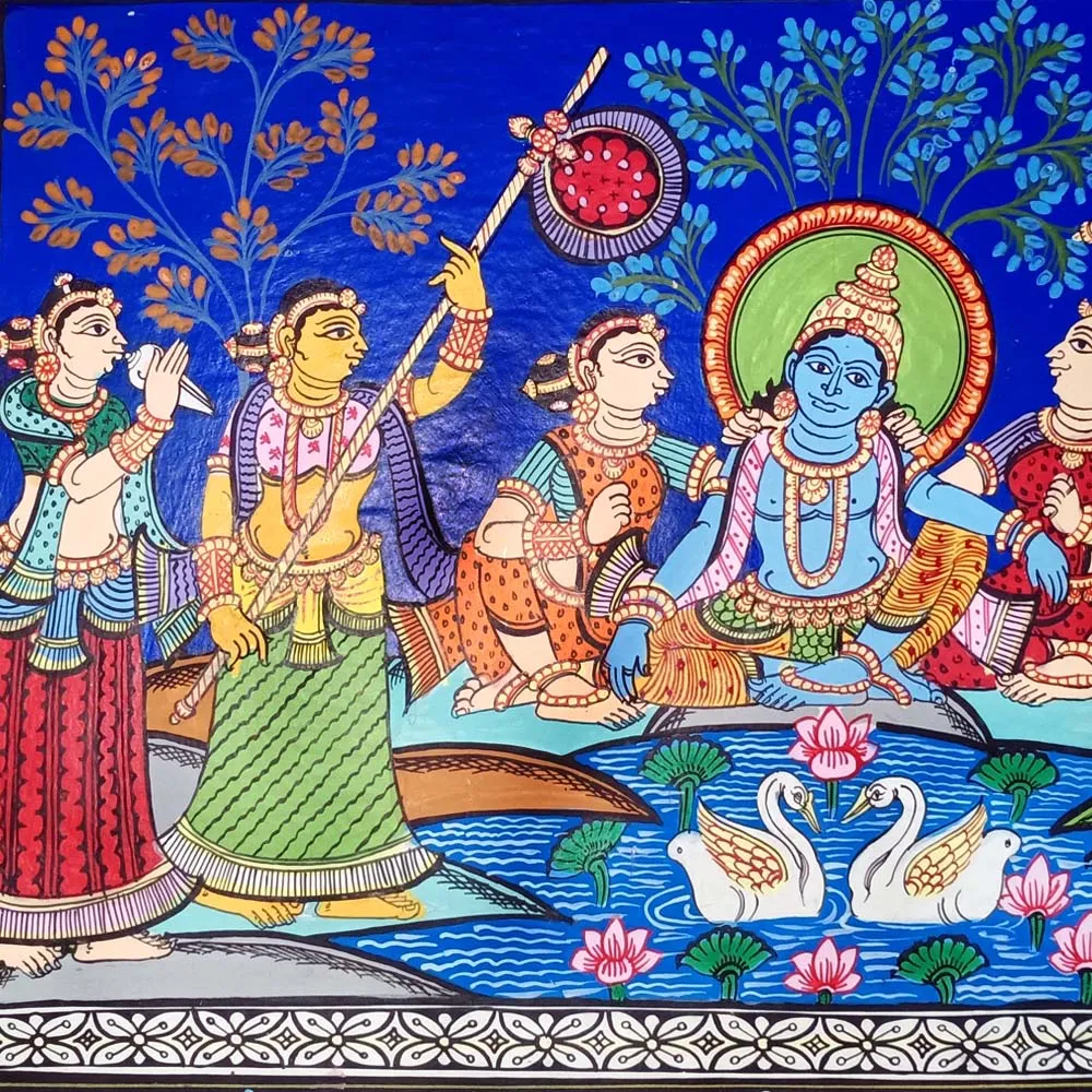 Lord Krishna Maha Rasa Leela Pattachitra Painting