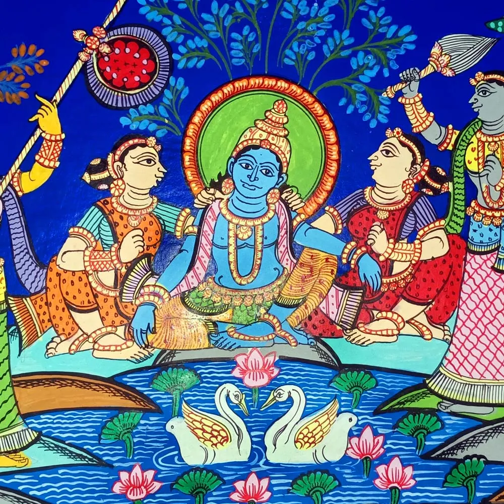Lord Krishna Maha Rasa Leela Pattachitra Painting