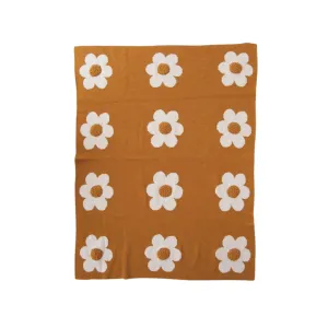 Natural & Mustard Flowers Baby Blanket