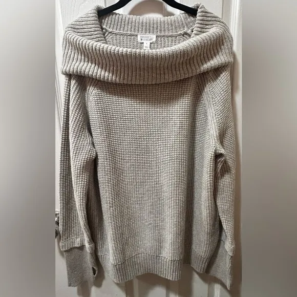 NWT Market &amp; Spruce Cozy Gray Knit Sweater with thumbholes! Size XL