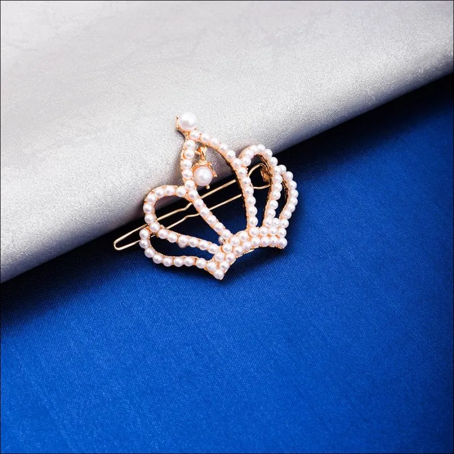 Omorose Crown Pearl Golden Hair Pin