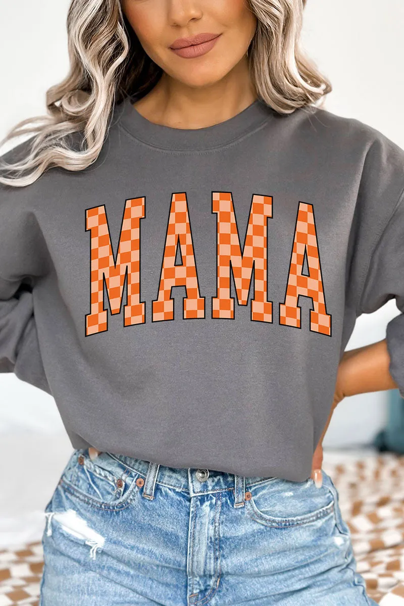 Orange Checkered Mama Unisex NuBlend Crew Sweatshirt