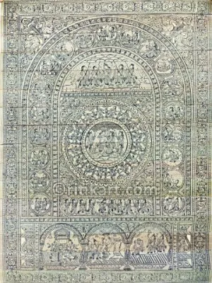 Palm Leaf Pattachitra Painting Krishna Leela
