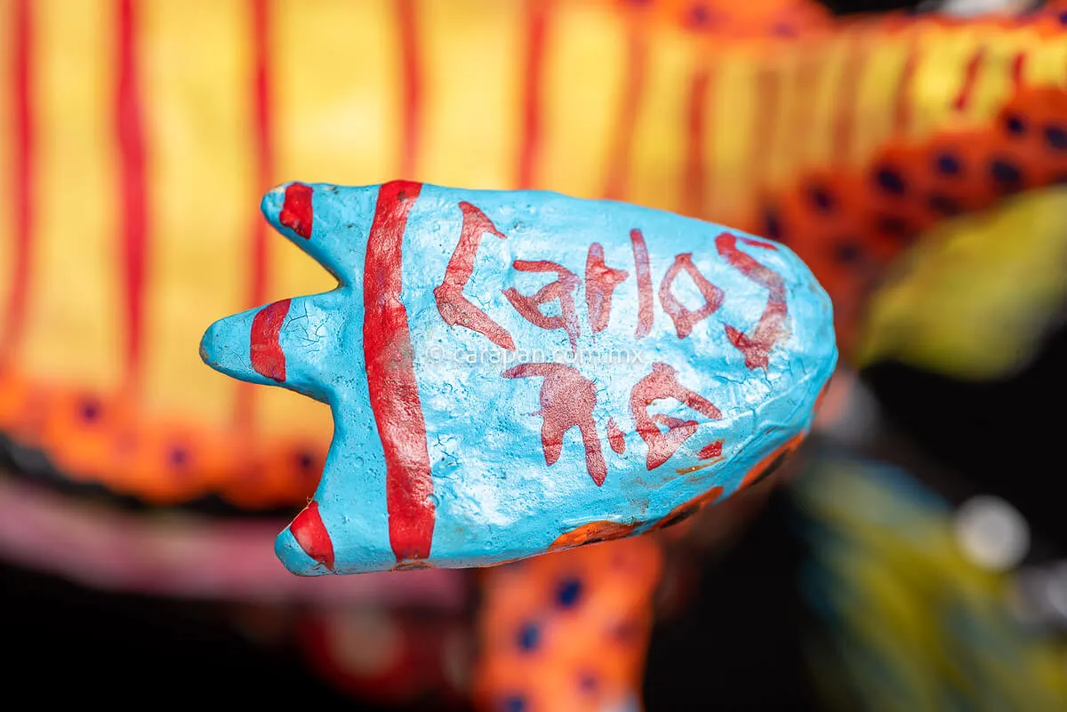 Paper Mache Alebrije with Butterfly Wings & Hands Up