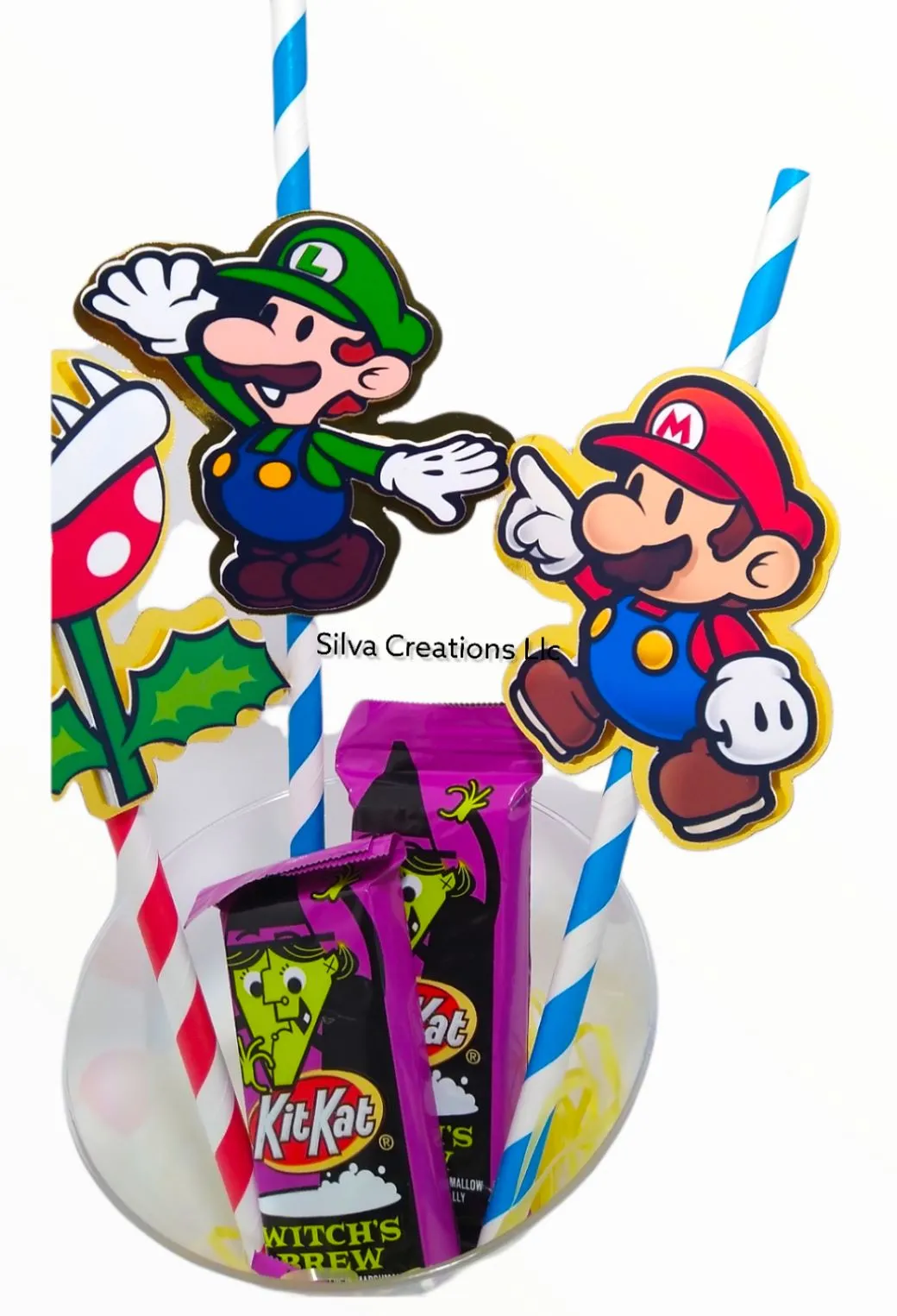 Paper Straws Super Mario Bros Themed / 10 pcs.
