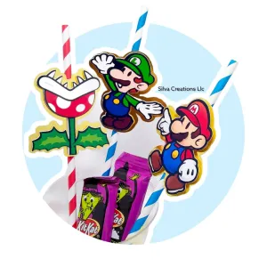 Paper Straws Super Mario Bros Themed / 10 pcs.