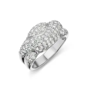 Pavé Diamond Cocktail Ring in White or Yellow Gold