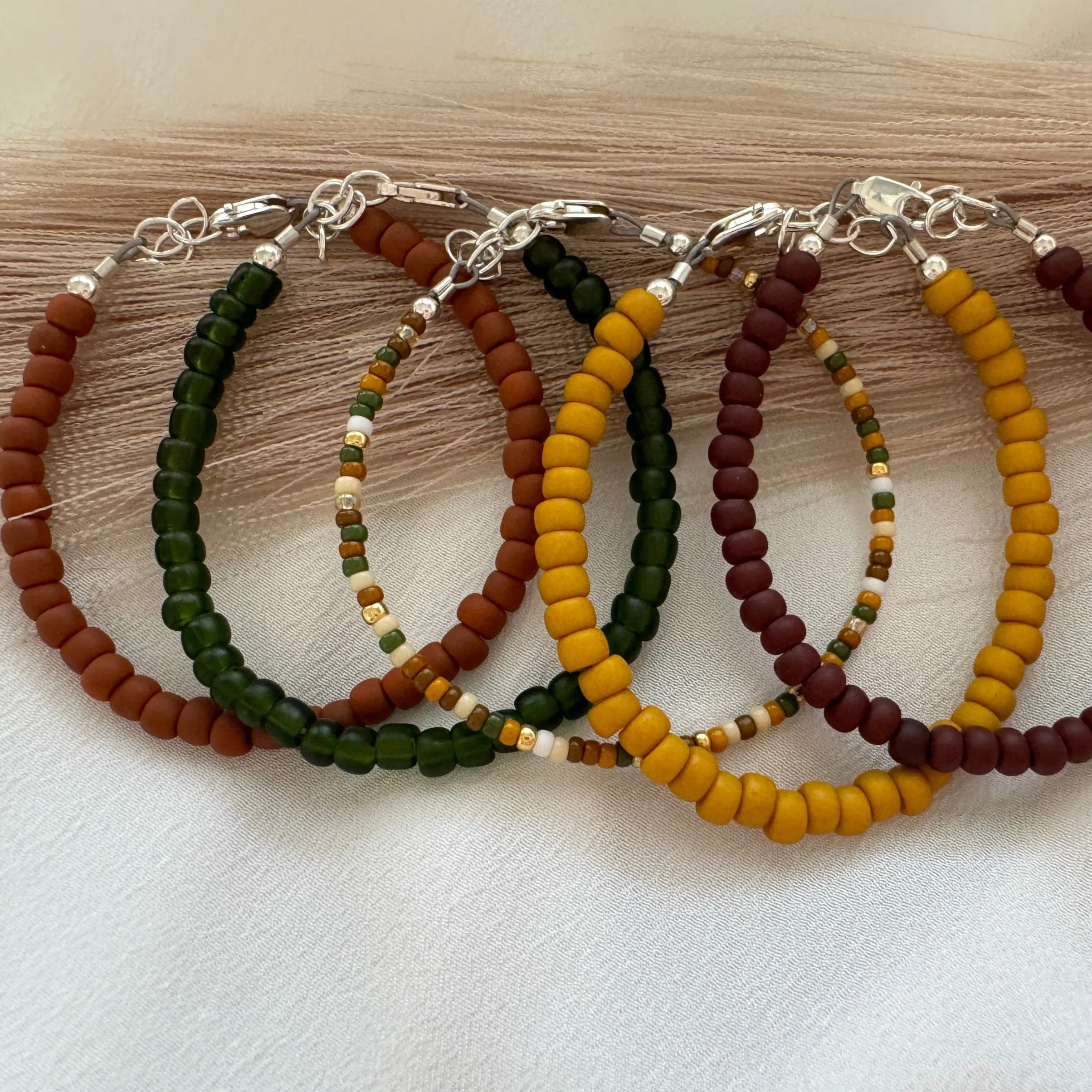 Pine Forest Boys Beaded Bracelets - Set of 3 or Each Alone