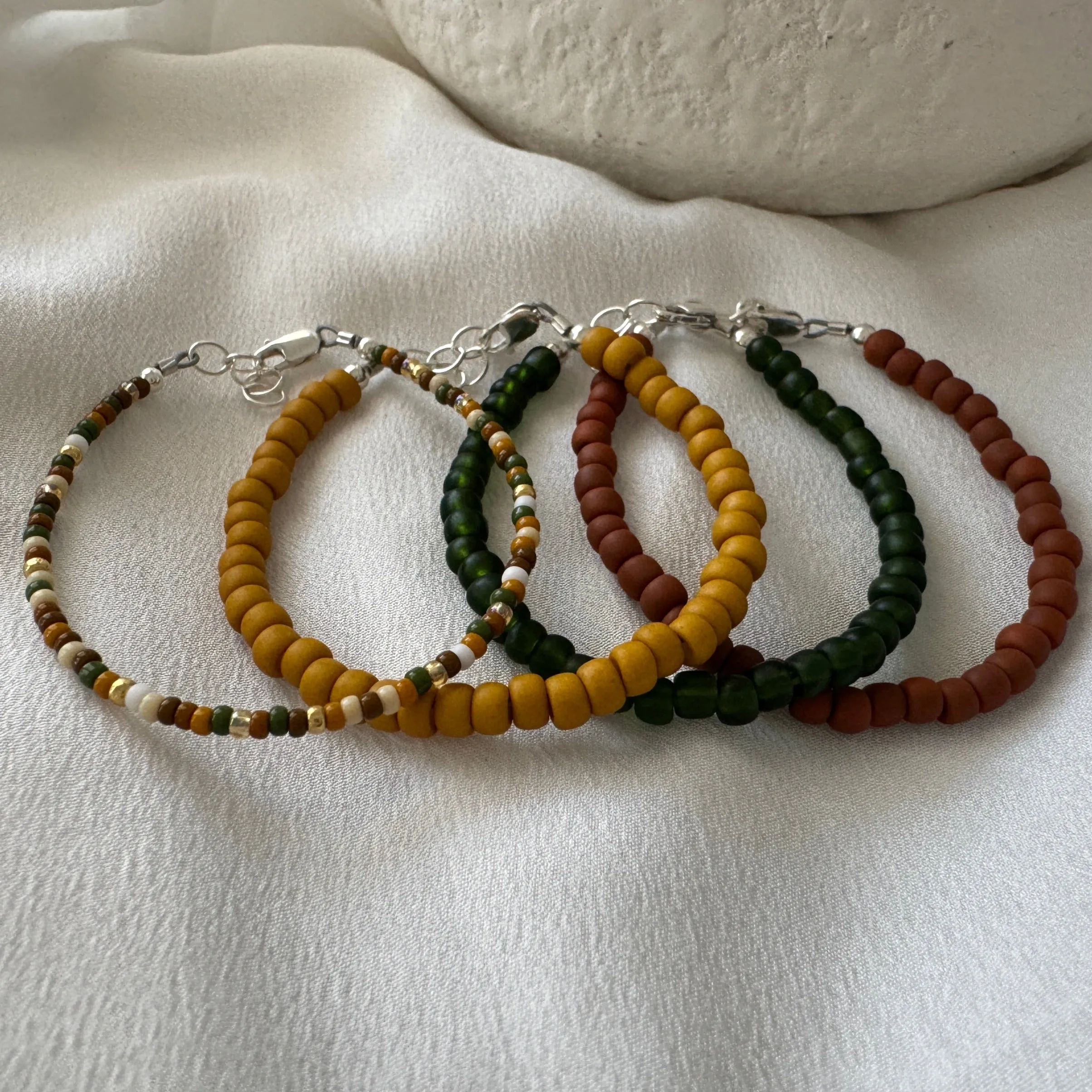 Pine Forest Boys Beaded Bracelets - Set of 3 or Each Alone