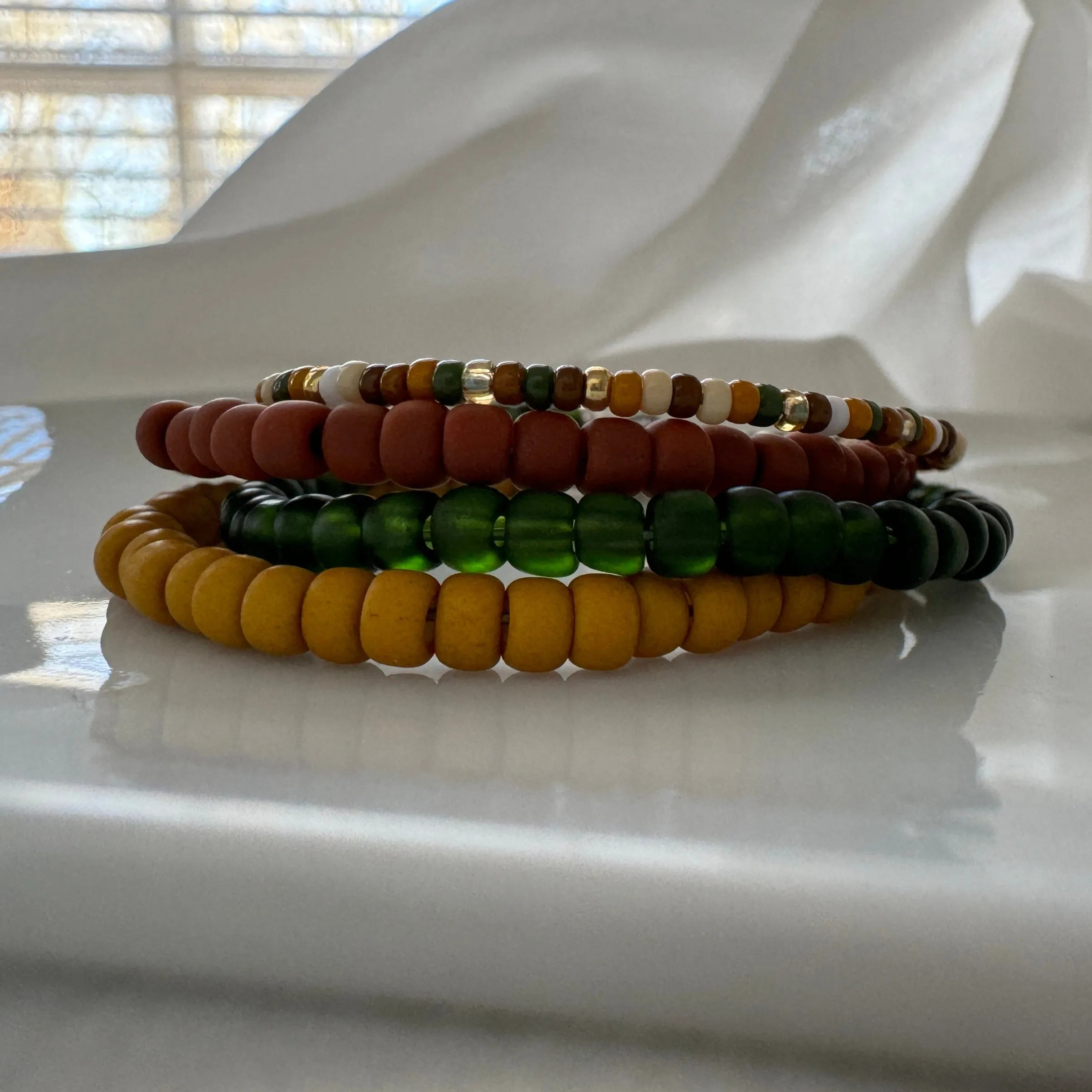 Pine Forest Boys Beaded Bracelets - Set of 3 or Each Alone