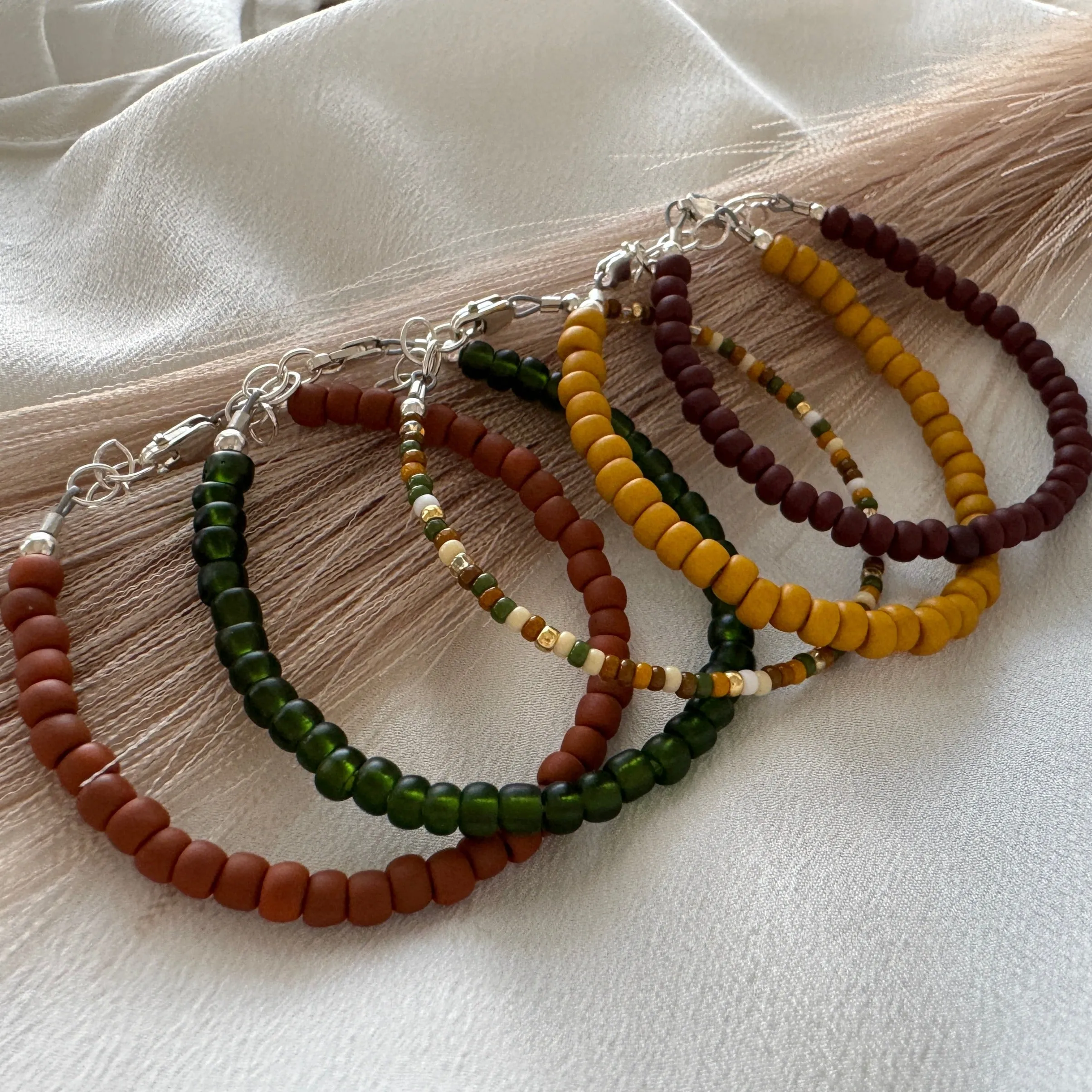 Pine Forest Boys Beaded Bracelets - Set of 3 or Each Alone