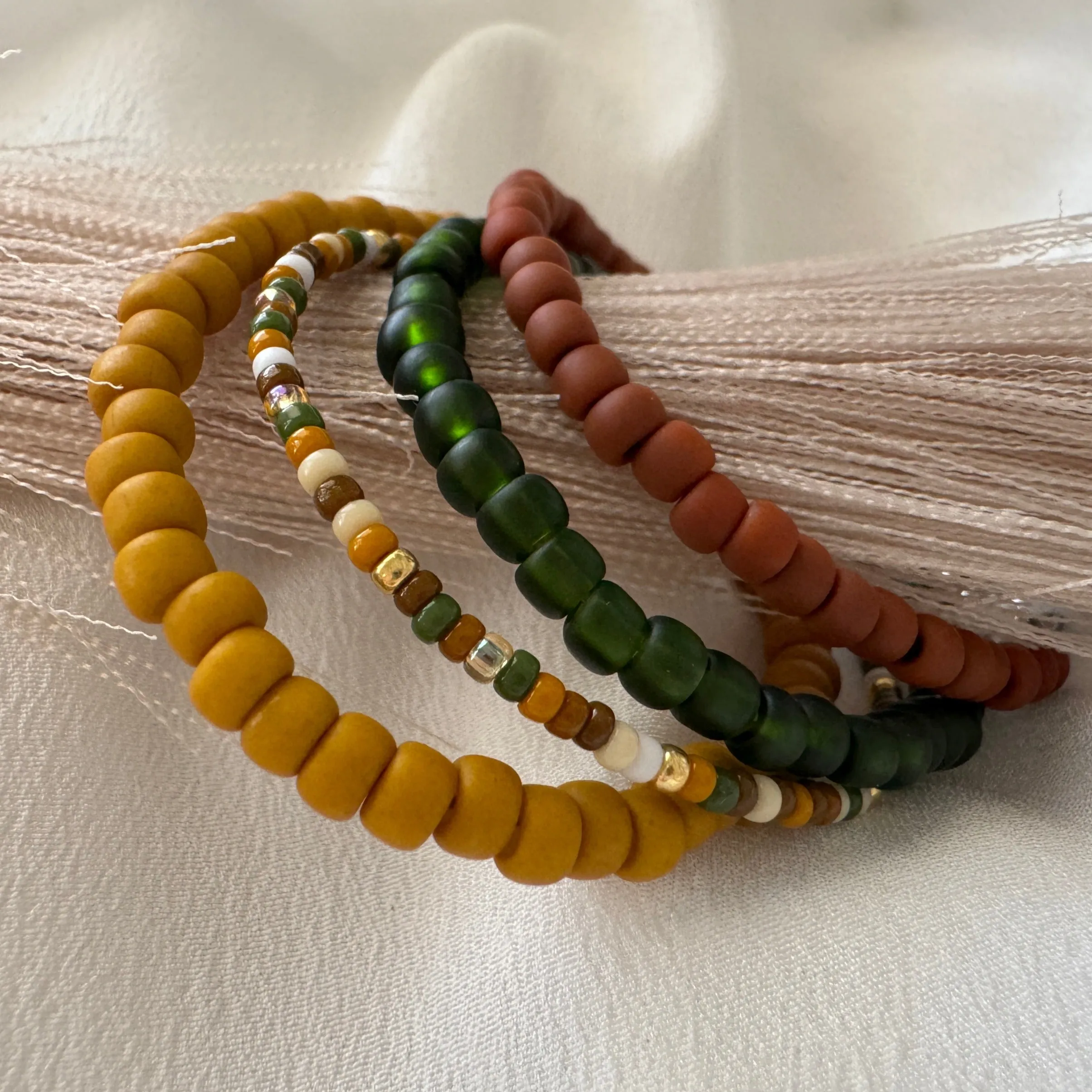 Pine Forest Boys Beaded Bracelets - Set of 3 or Each Alone