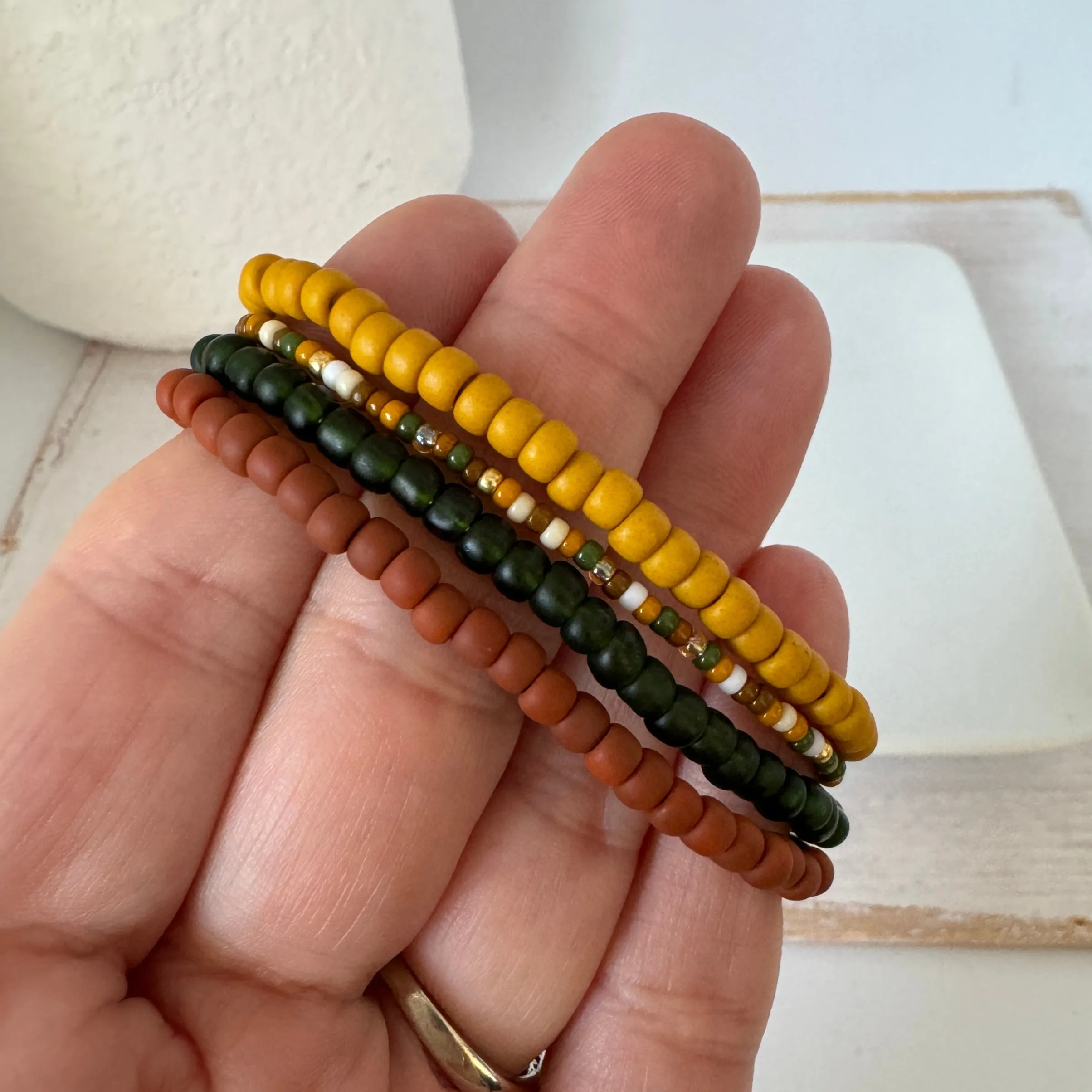 Pine Forest Boys Beaded Bracelets - Set of 3 or Each Alone